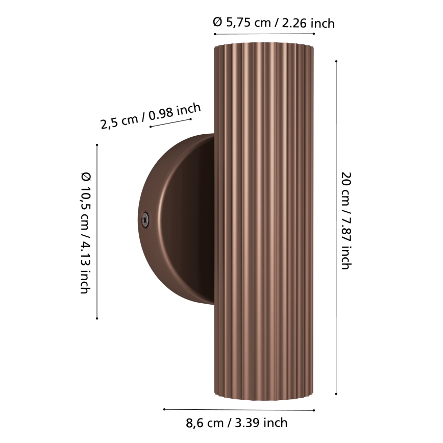 Eglo - Applique da parete 2xGU10/5W/230V, marrone