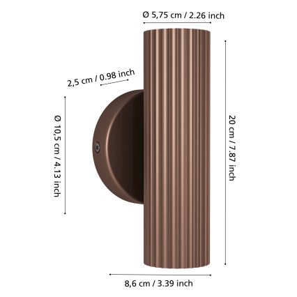 Eglo - Wandleuchte 2xGU10/5W/230V braun