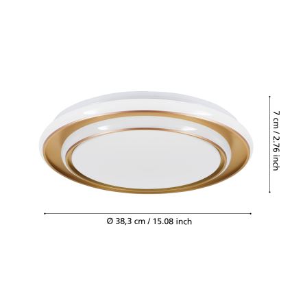 Eglo - Plafonnier LED/24W/230V Ø 40 cm, finition dorée