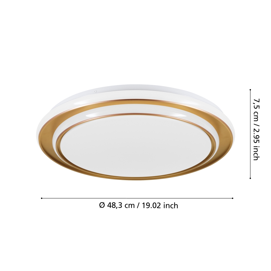 Eglo - Plafonnier LED/36W/230V diam. 49 cm doré