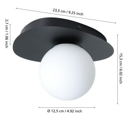 Eglo - Applique LED da bagno 1xG9/4,2W/230V IP44 nera