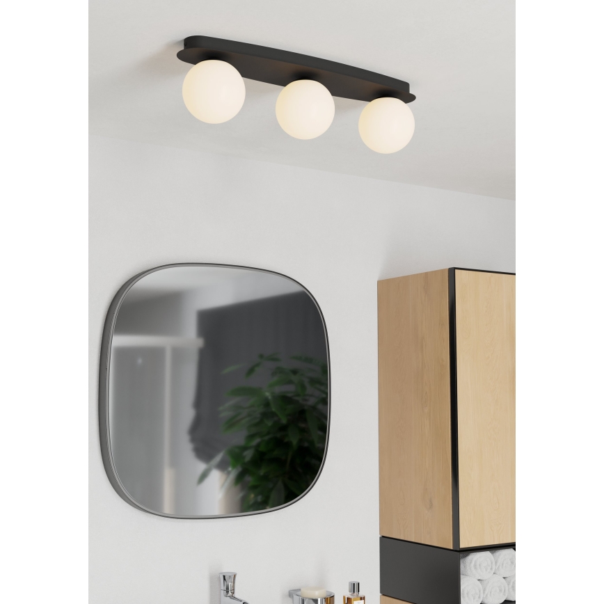 Eglo - Plafoniera LED per bagno 3xG9/4,2W/230V IP44 nero
