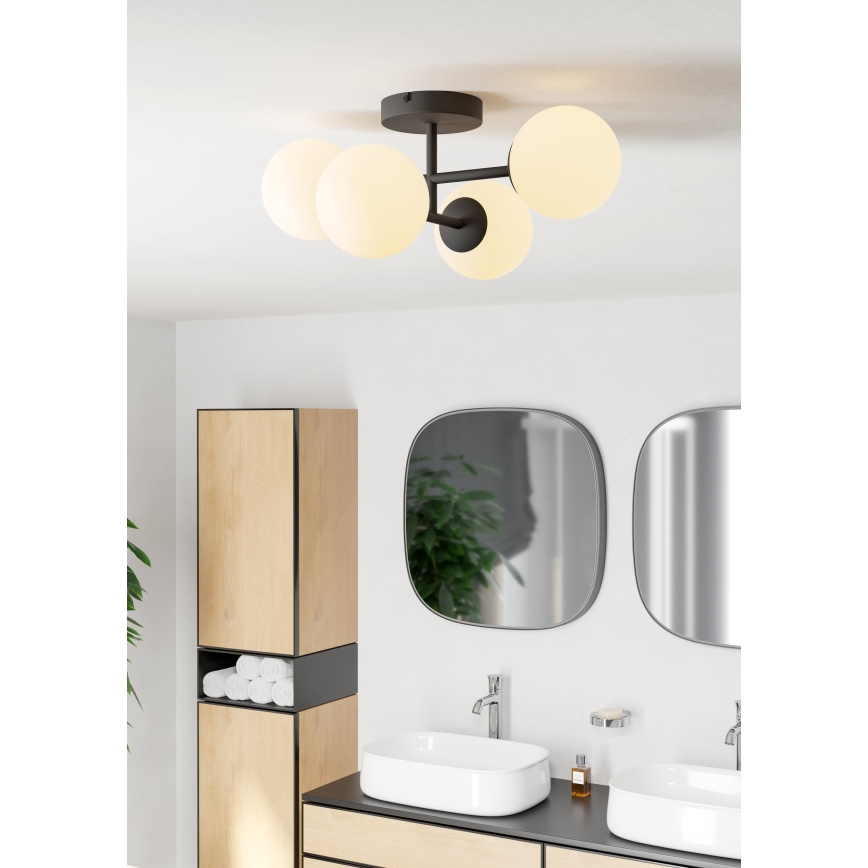 Eglo - Plafonnier LED pour salle de bains en applique 4xG9/4,2W/230V IP44 noir