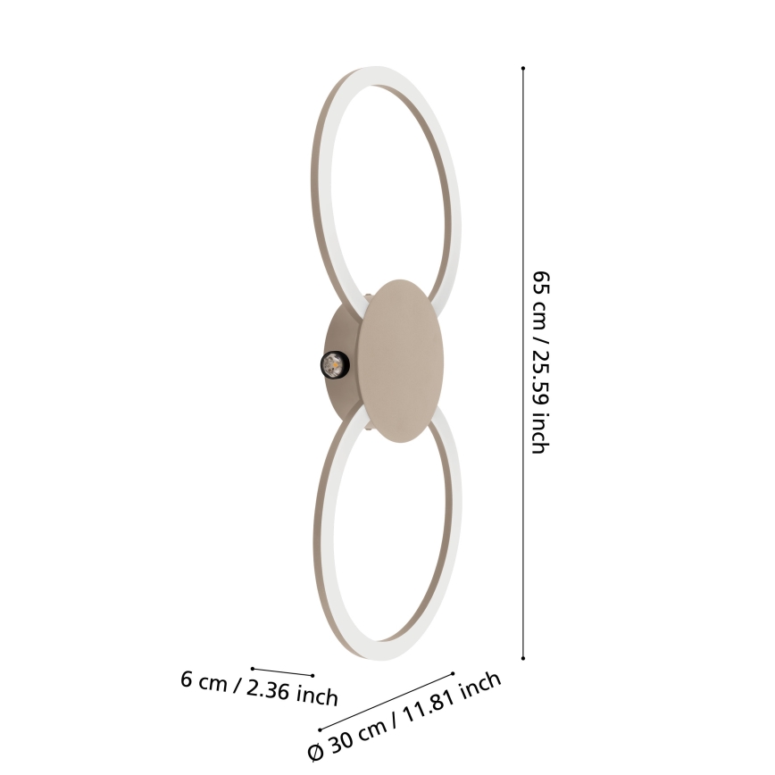 Eglo - Lampada da parete LED/20W/230V + LED/0,91W beige