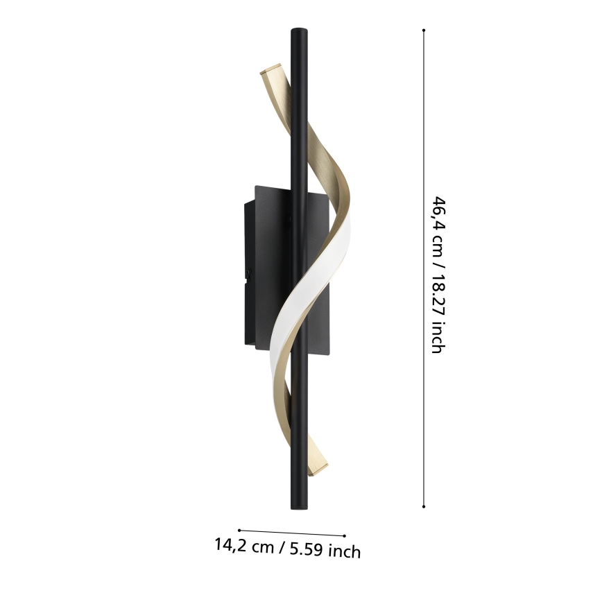 Eglo - LED Wandleuchte LED/8,8W/230V 2700/4000/6500 schwarz/gold