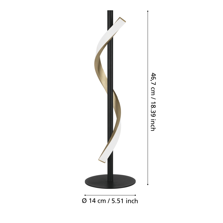 Eglo - Lampada da tavolo dimmerabile a LED LED/8,8W/230V 2700/4000/6500K nero/oro