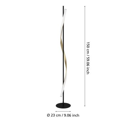 Eglo - Dimmbare LED-Stehlampe LED/20W/230V 2700/4000/6500K schwarz/gold