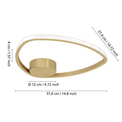 Eglo - LED Deckenleuchte LED/9,7W/230V 2700/4000/6500K Ø 37,5 cm gold