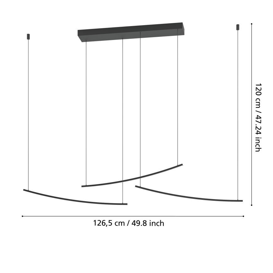 Eglo - Lampada a sospensione dimmerabile LED/22W/230V 2700/4000/6500K nero