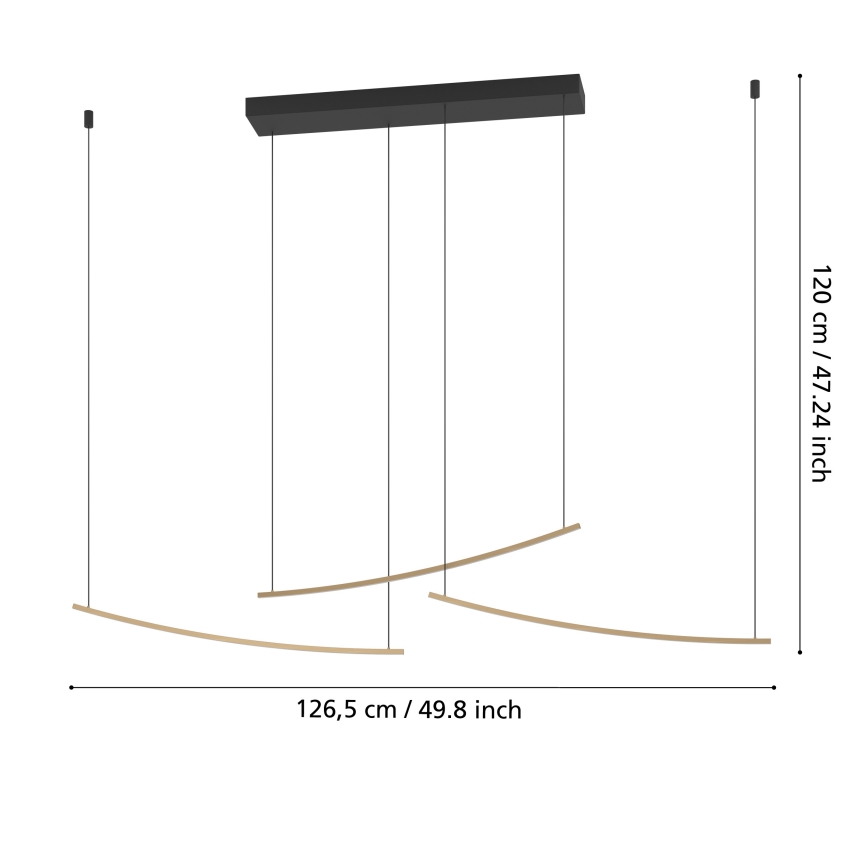 Eglo  - Suspension LED dimmable sur câble LED/22W/230V 2700/4000/6500K dorée