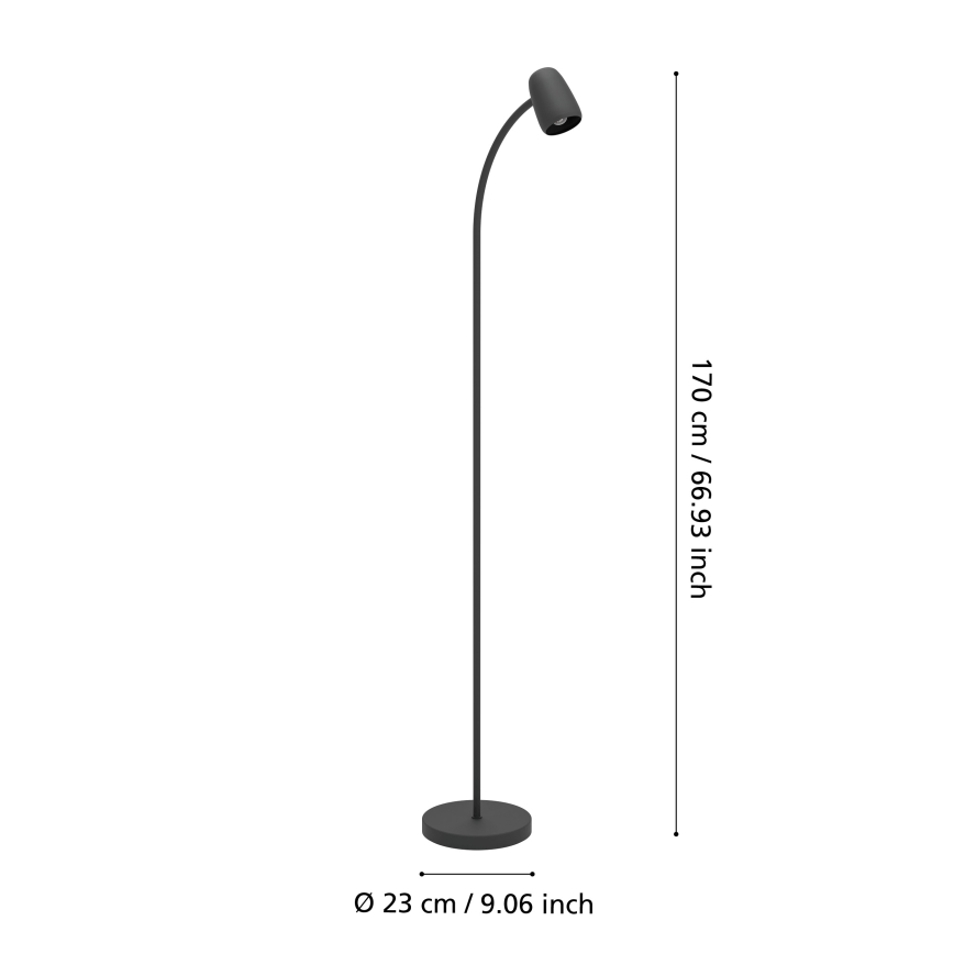 Eglo - Lampada da terra 1xE14/18W/230V nera