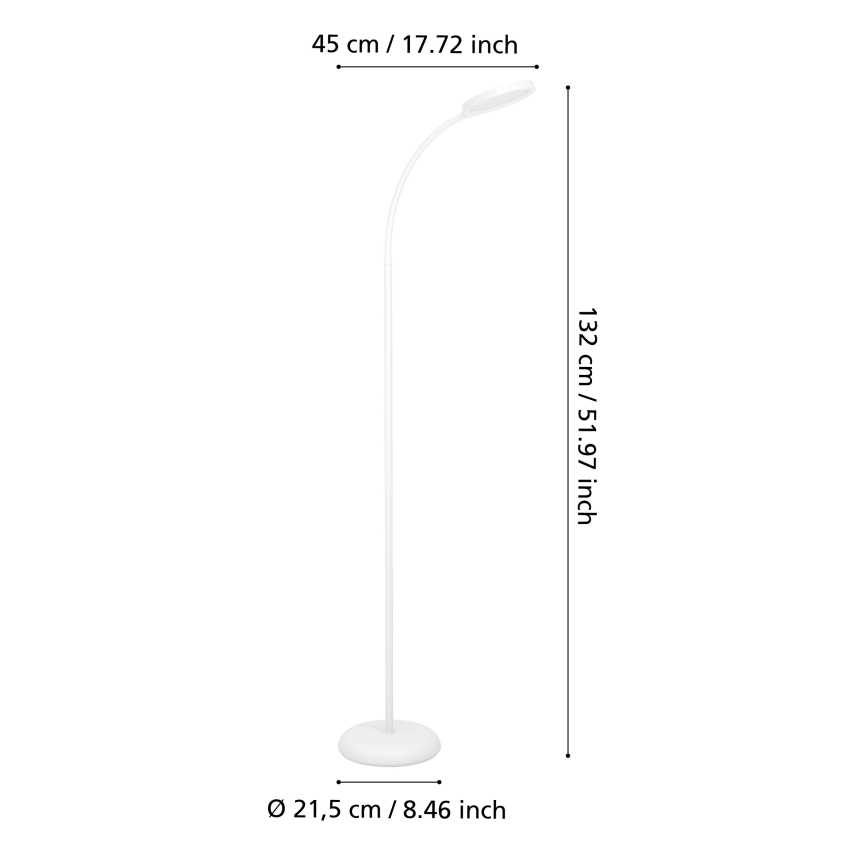 Eglo - Lampada da terra flessibile dimmerabile a LED LED/5,5W/230V 2700/4000/6500K bianca