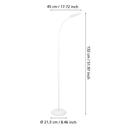 Eglo - Lampadaire flexible dimmable LED/5,5W/230V 2700/4000/6500K blanc