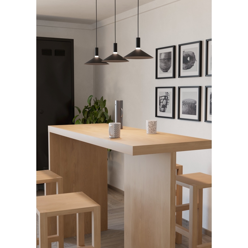 Eglo - Suspension LED RGBW dimmable sur câble 3xLED/7,5W/230V 2700-6500K noire