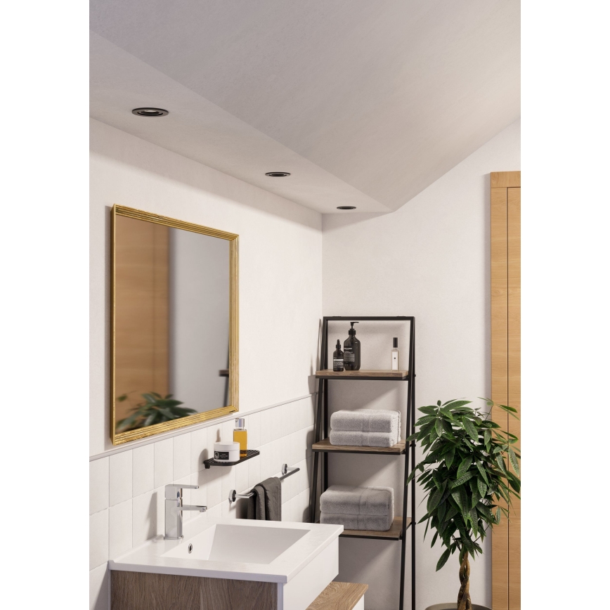 Eglo - LED-Einbaustrahler für Badezimmer 1xGU10/4,5W/230V IP44 schwarz
