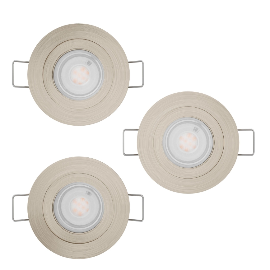 Eglo - Lot de 3 spots encastrés LED pour salle de bains 1xGU10/4,5W/230V IP44 chrome mat