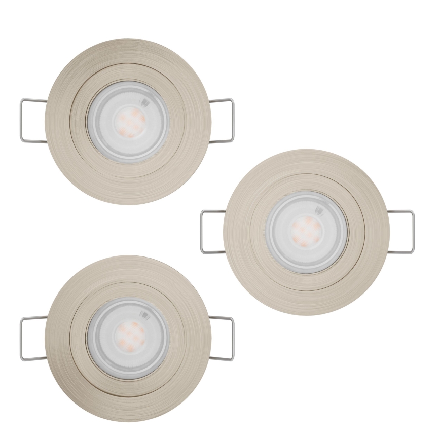 Eglo - Lot de 3 spots LED encastrés 1x GU10/4,5 W/230 V, chrome mat