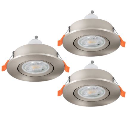 Eglo - Set da 3 faretti LED da incasso 1xGU10/4,5W/230V cromo opaco