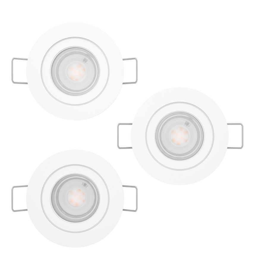 Eglo - Set 3x faretti LED da incasso per bagno 1x GU10/4,5W/230V IP44 bianco