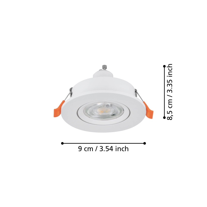 Eglo - Faretto LED da incasso 1xGU10/4,5W/230V bianco