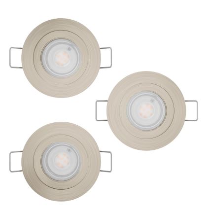 Eglo - Set di 3 faretti LED da incasso, 1x GU10/4,5W/230V, cromo opaco