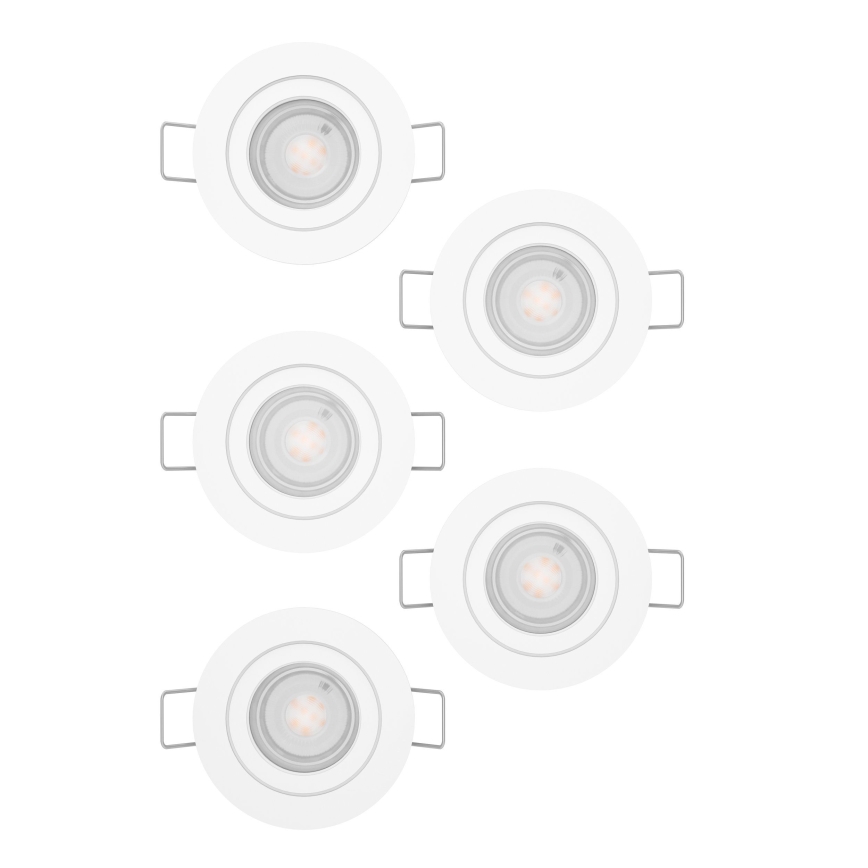 Eglo - Lot de 5 spots LED encastrables, 4,8 W, 230 V, 2700/4000/6500 K, blanc