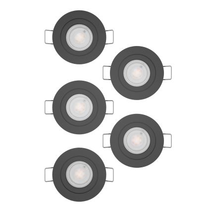 Eglo - 5er-Set LED-Einbauspots LED/4,8W/230V 2700/4000/6500K schwarz