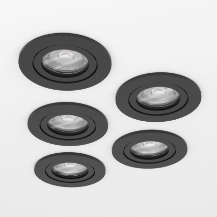 Eglo - Set da 5 faretti da incasso a LED 4,8W 230V 2700/4000/6500K, nero