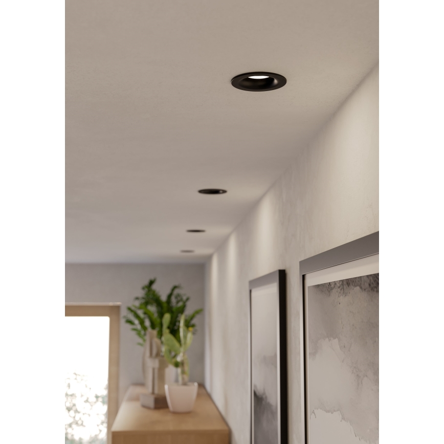 Eglo - LED-Badezimmer-Einbauleuchte LED/4,9W/230V 2700/4000/6500K Ø 8,8 cm IP65 schwarz
