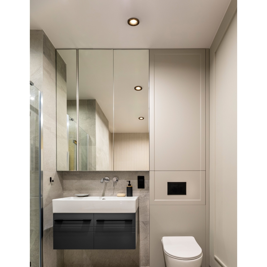 Eglo - LOT DE 3 spots encastrés LED pour salle de bains LED/4,9W/230V 2700/4000/6500K Ø 8,8 cm IP65 noir