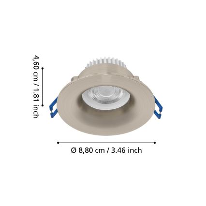 Eglo - Faretto da incasso per bagno LED/4,9W/230V 2700/4000/6500K Ø 8,8 cm IP65 cromo opaco