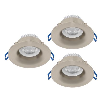 Eglo - SET 3x LED-Einbauleuchte für das Badezimmer LED/4,9W/230V 2700/4000/6500K Ø 8,8 cm IP65 mattchrom