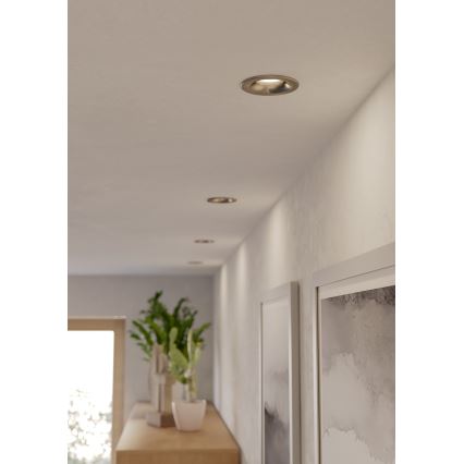 Eglo - Set da 3 faretti da incasso LED per bagno, 4,9 W / 230 V, 2700/4000/6500K, Ø 8,8 cm, IP65, finitura cromo opaco