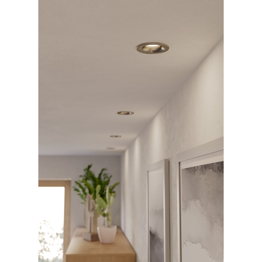 Eglo - Set da 3 faretti da incasso LED per bagno, 4,9 W / 230 V, 2700/4000/6500K, Ø 8,8 cm, IP65, finitura cromo opaco