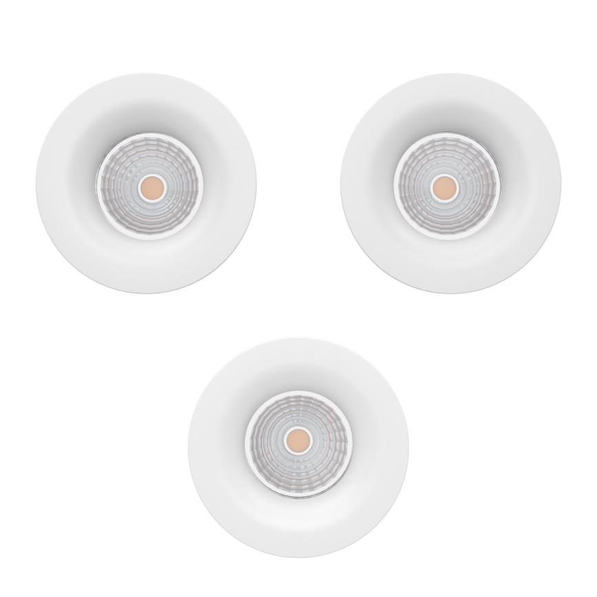 Eglo - 3er-Set dimmbare LED-Einbauleuchten LED/4,8 W/230 V, Ø 8,8 cm, weiß