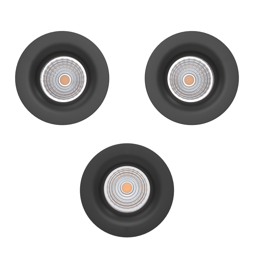 Eglo - SET 3x faretti da incasso LED dimmerabili LED/4,8W/230V Ø 8,8 cm nero