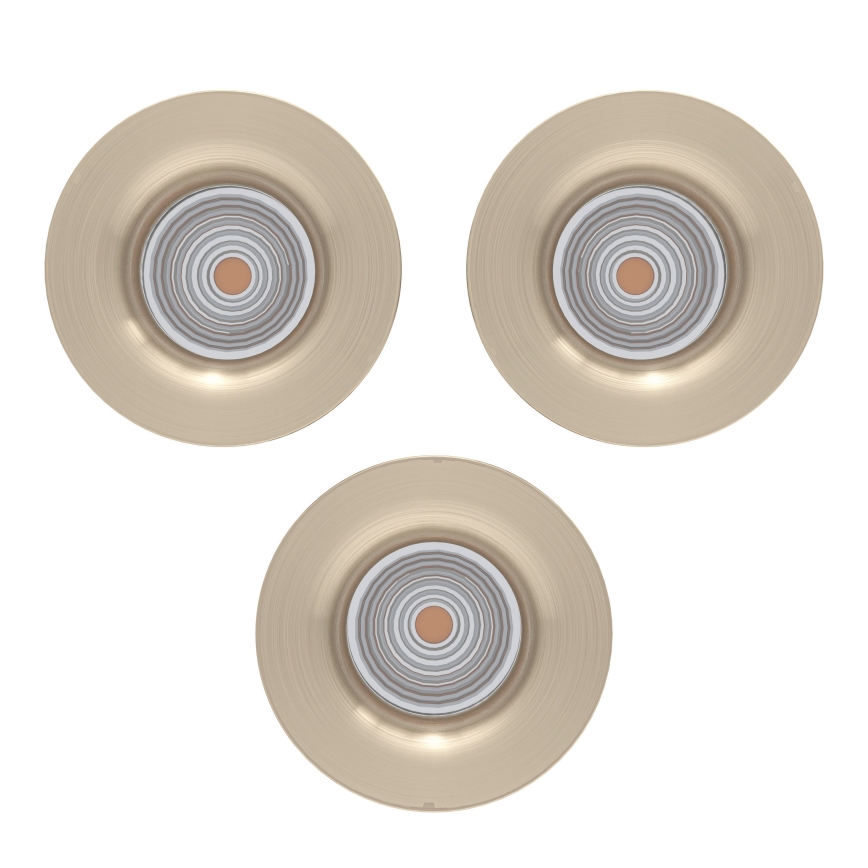 Eglo - 3er-Set dimmbare LED-Einbauleuchten LED/4,8W/230V Ø 8,8 cm mattchrom