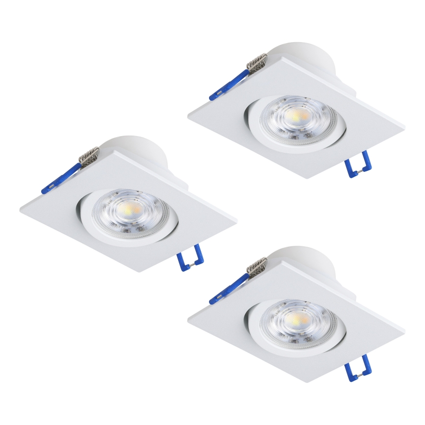 Eglo - Set da 3 faretti da incasso dimmerabili a LED LED/4,8W/230V 8,8x8,8 cm bianco