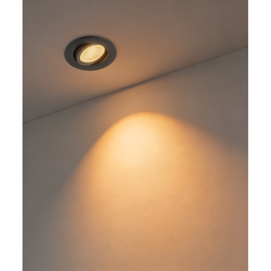 Eglo - 3er-Set RGBW-LED-Einbau-Downlights, dimmbar, 4,7 W / 230 V, 2700–6500 K, schwarz