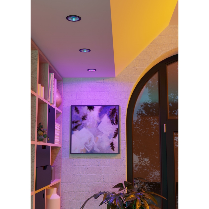 Eglo - LED RGBW dimmbare Einbauleuchte für Badezimmer LED/4,8W/230V 2700-6500K IP44 schwarz