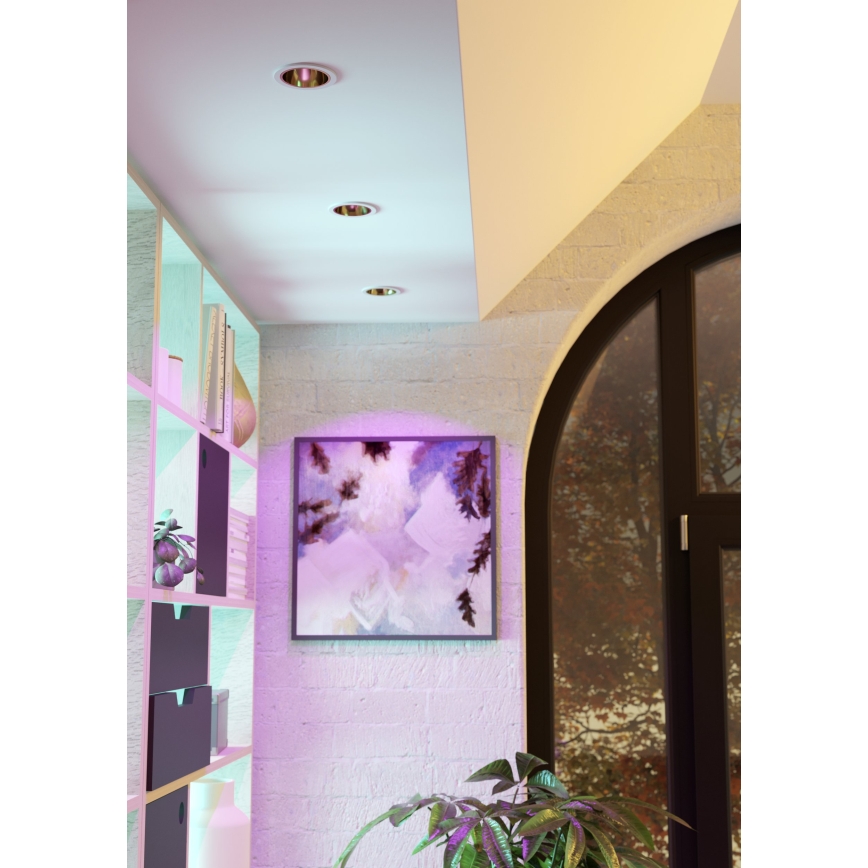 Eglo - LED RGBW dimmbare Badezimmer-Einbauleuchte LED/4,8W/230V 2700-6500K IP44 weiß/gold
