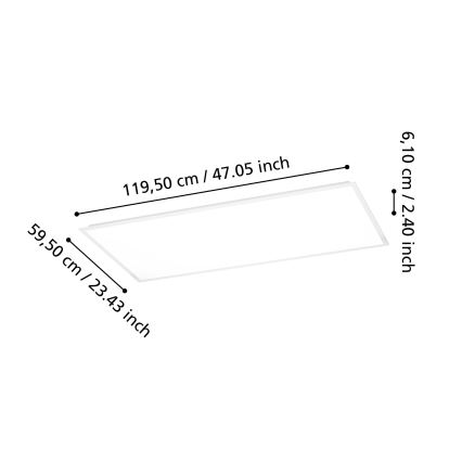 Eglo - LED-Aufbaupanel 36,5W/230V 2700/4000/6500K 120x60 cm Weiß