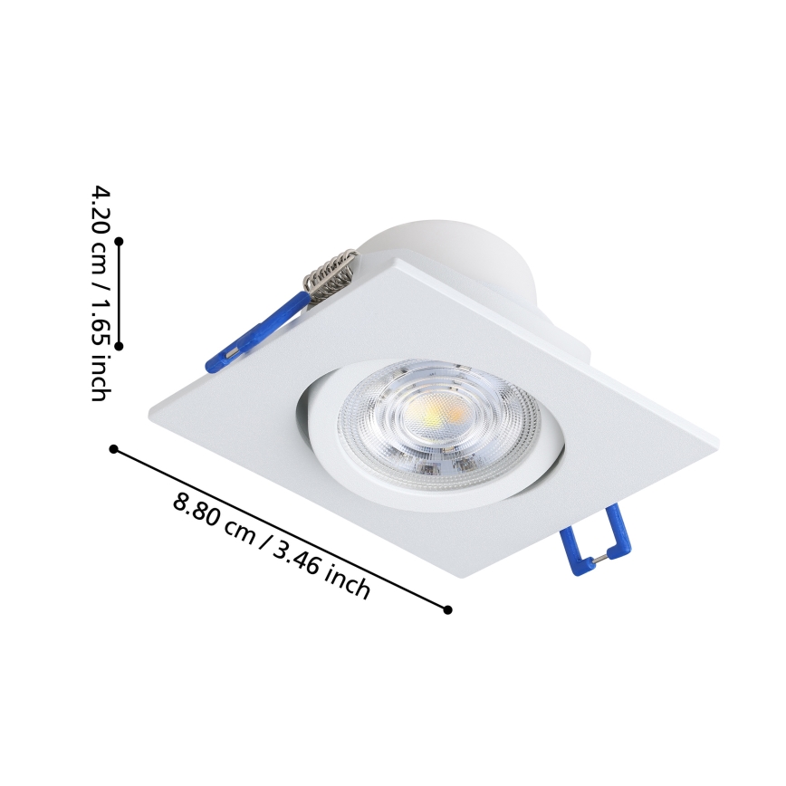 Eglo - 3er-Set dimmbare LED-Einbaustrahler LED/6,4W/230V 8,8x8,8 cm weiß