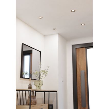 Eglo - SET di 3 faretti da incasso LED dimmerabili LED/6,4W/230V Ø 8,8 cm cromo opaco