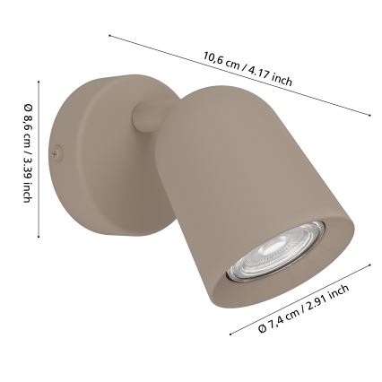 Eglo - Spot mural 1xGU10/5W/230V beige