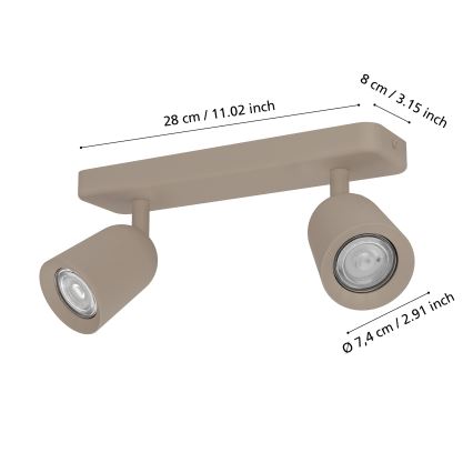 Eglo - Spotleuchte 2xGU10/10W/230V beige