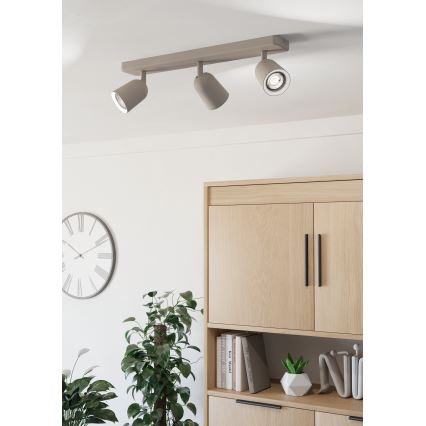 Eglo - Plafonnier à spots 3xGU10/10W/230V beige