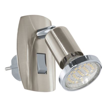 Eglo - Lampada LED con spina 1xGU10/2,8W/230V cromo opaco