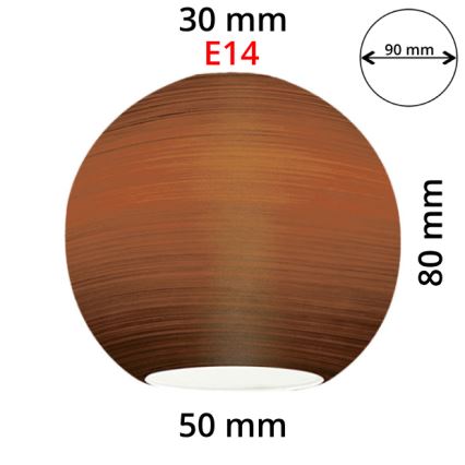 EGLO 90251 - Vetro di ricambio per lampadario, lampada da tavolo, plafoniera e faretto MY CHOICE E14 diametro 9 cm marrone asciugato