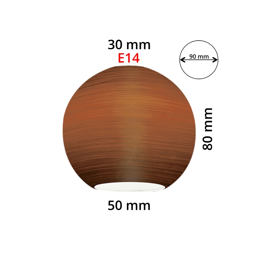 EGLO 90251 - Vetro di ricambio per lampadario, lampada da tavolo, plafoniera e faretto MY CHOICE E14 diametro 9 cm marrone asciugato